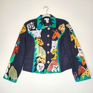 Vintage Anage Wild Animal Embroidered Jacket L